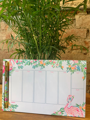Lilly Pulitzer Multi-Color Weekly Desk Pad With Matching Pen