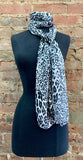 Vince Camuto "Snow" Black & White Gray Animal Print Scarf