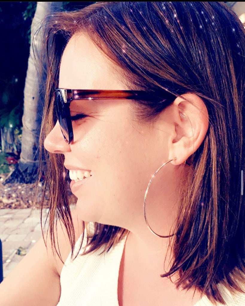 Erin, West Palm Beach, Fl  Rocking Betsy Johnson Rose Gold Hoops from Dawn's Discoveries