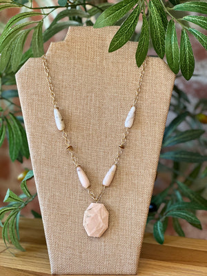 Pink Jasper Pendant Necklace