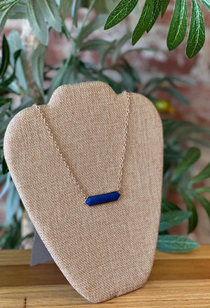 Lapis Bar Choker Necklace
