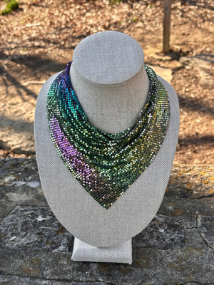 Metal Multi-Color Chain Statement Necklace