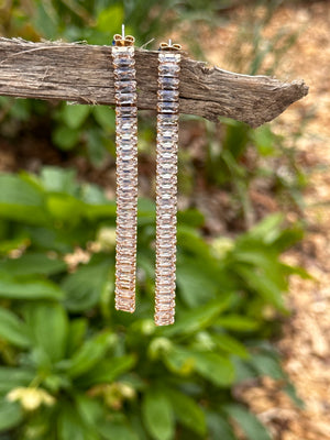 Sparkle & Shine Baguette Drop CZ Earrings