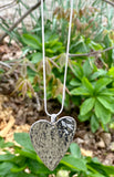 Silver Hammered Heart Slider Necklace