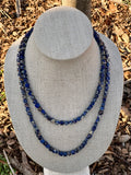 Crackle Blue Jasper Wrap-Around Endless Beaded Necklace