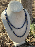Crackle Blue Jasper Wrap-Around Endless Beaded Necklace