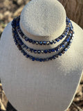Crackle Blue Jasper Wrap-Around Endless Beaded Necklace