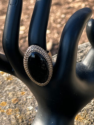 Black Onyx & Bronze Ring