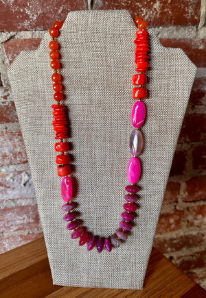 All the Brights Bamboo Coral & Jasper Multi-Color Necklace