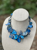 Crackle Blue Jasper Multi-Layer Statement Necklace