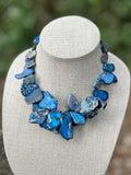 Crackle Blue Jasper Multi-Layer Statement Necklace