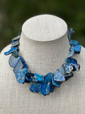 Crackle Blue Jasper Multi-Layer Statement Necklace
