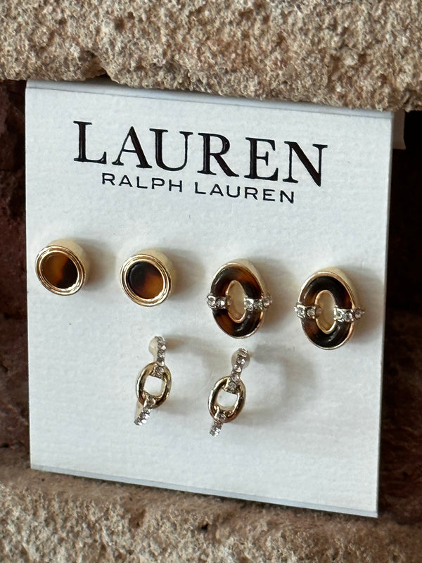 Tortoise Shell Trio Set of Earrings