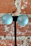 Light Blue Medium Dome Lucite Clip-On Earrings