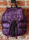 Nylon Metallic Purple Backpack