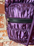 Nylon Metallic Purple Backpack
