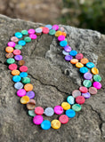 Multi-Color Shell Pearl Endless Necklace