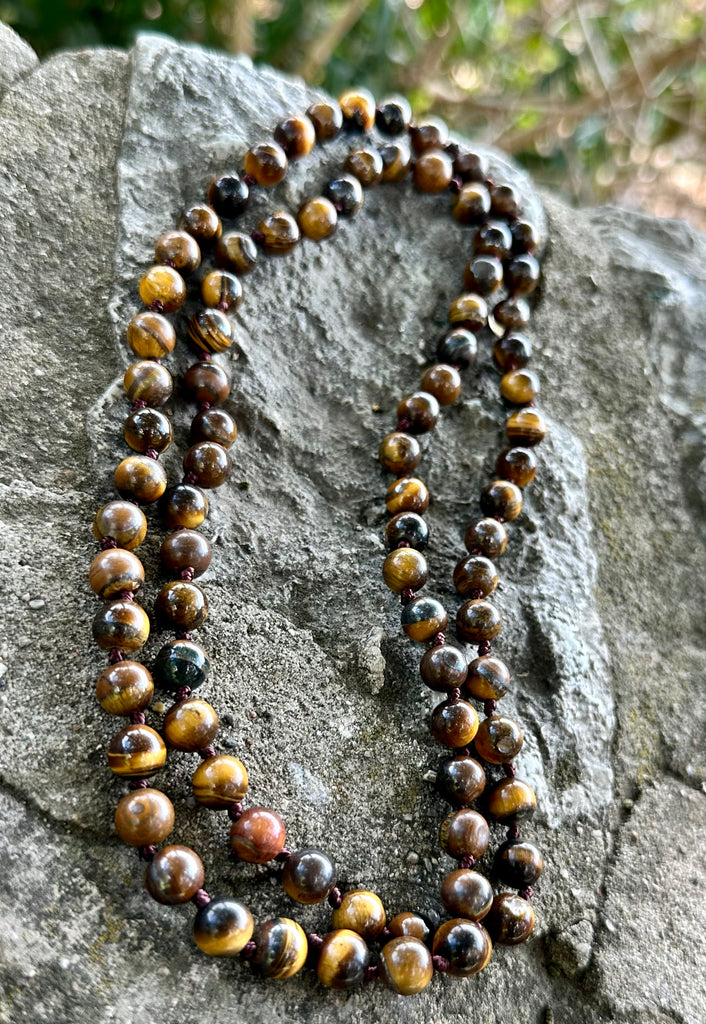 Yellow Tiger Eye Beaded Endless Necklace