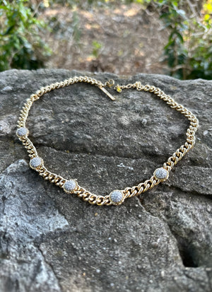 Rebecca Minkoff Pave Station Chain Necklace