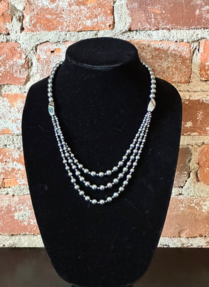 Hematite Beaded Layered Necklace