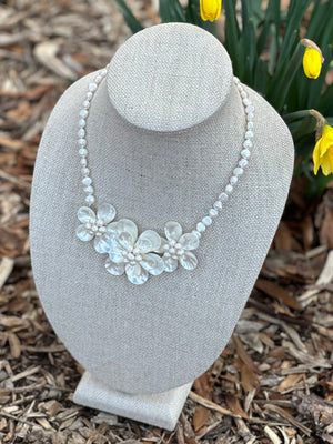 Mother of Pearl Flower Necklace