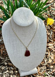 Bronze & Bordeaux Quartz Pendant Necklace