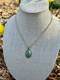 Bronze & Turquoise Pendant Necklace