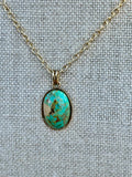 Bronze & Turquoise Pendant Necklace