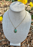 Bronze & Turquoise Pendant Necklace