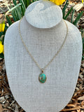 Bronze & Turquoise Pendant Necklace