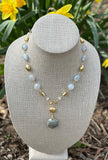 Crystal Labradorite Drop Pendant Necklace