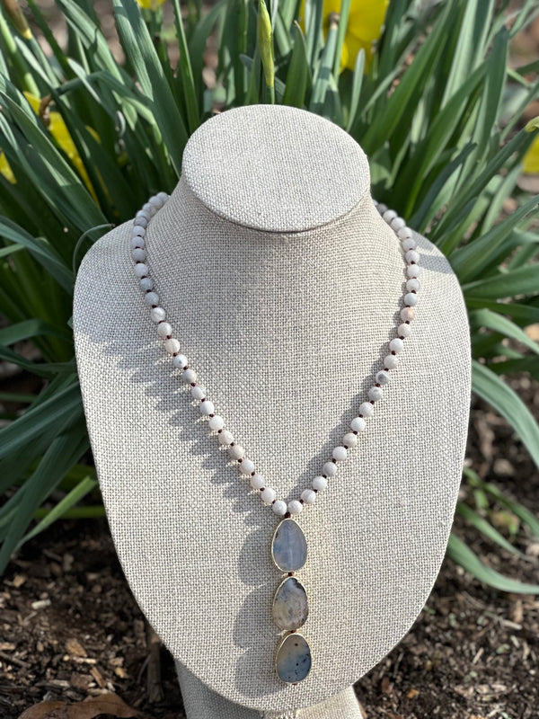 Agate Drop Pendant Necklace