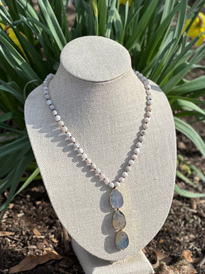 Agate Drop Pendant Necklace