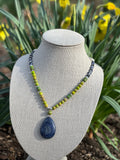 Lime Jasper & Lapis Pendant Necklace