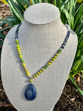 Lime Jasper & Lapis Pendant Necklace