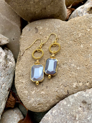 Nordic Grey Crystal Drop Earrings