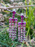 Ombre Pink Crystal Chandelier Drop Earrings