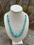 Blue Magnesite and Brass Chain Necklace