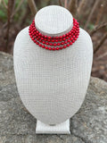 Red Magnesite Wrap-Around Endless Beaded Necklace