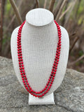 Red Magnesite Wrap-Around Endless Beaded Necklace