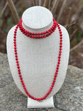 Red Magnesite Wrap-Around Endless Beaded Necklace