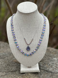 lonna & lilly 2 in 1 Purple Crystal Drop Pendant Necklace