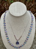 lonna & lilly 2 in 1 Purple Crystal Drop Pendant Necklace