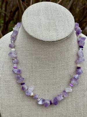 Raw Amythyst Nugget Necklace