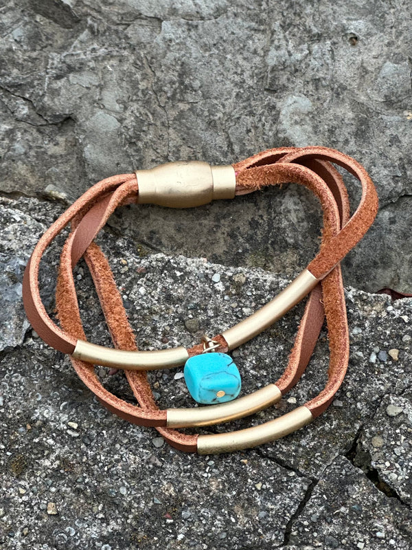 3-Strand Leather Magnetic Bracelet
