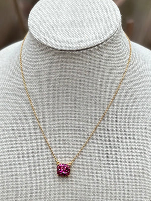 Cause A Stir Pink Stone Pendant Necklace