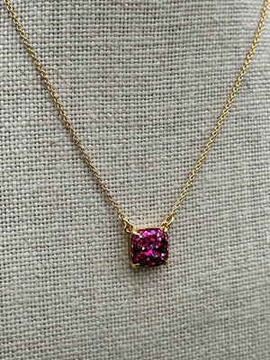 Cause A Stir Pink Stone Pendant Necklace