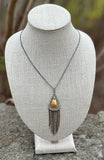 Gold & Hematite Tassel Chain and Orbital Lucite Pendant Necklace