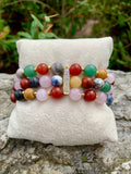 Vibrant Multi-Color Gemstone 3-Strand Bracelet