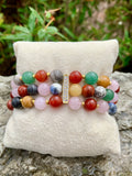 Vibrant Multi-Color Gemstone 3-Strand Bracelet